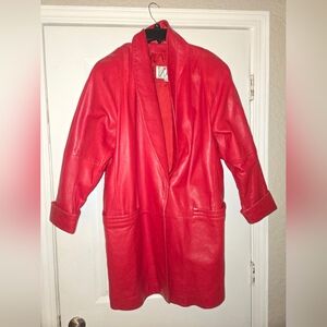 Vintage Bold Red Leather Jacket